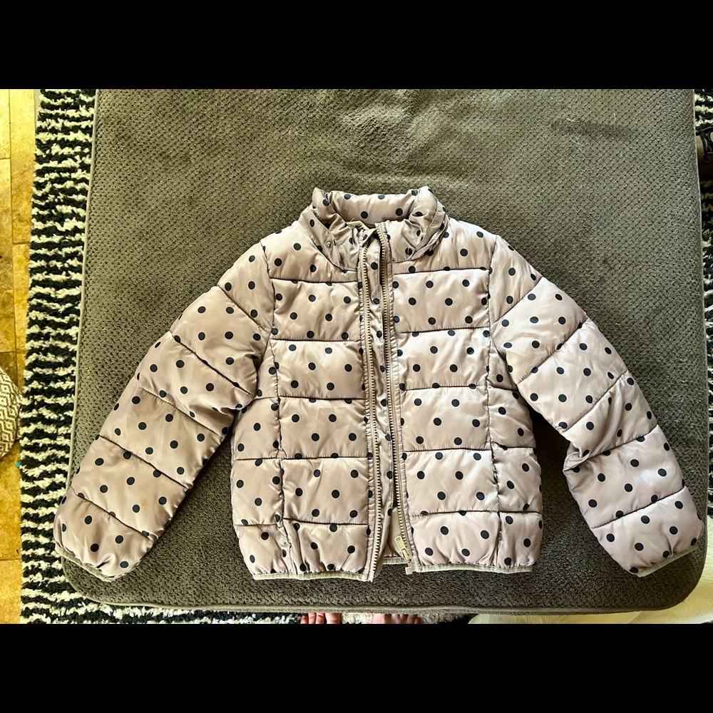 H&M KIDS: Beige Polka Dot Puffer Jacket